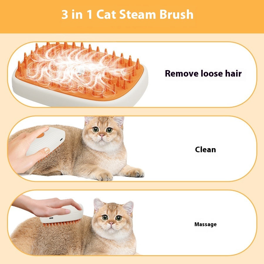 USB Rechargeable Pets Steam Brush Spray