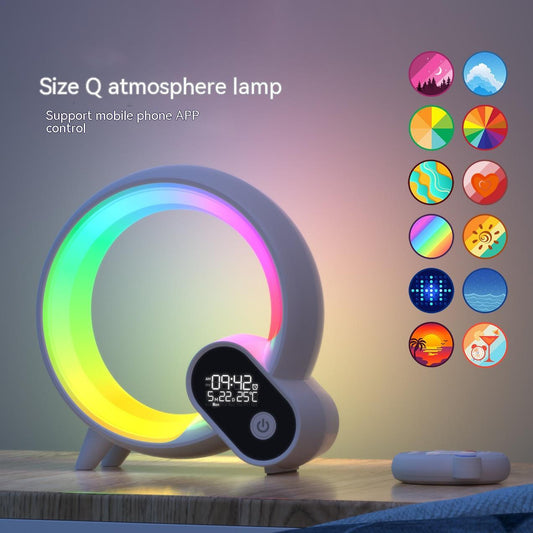 Digital Display Alarm Clock Bluetooth Audio Intelligent Wake-up Q Colorful Atmosphere Light